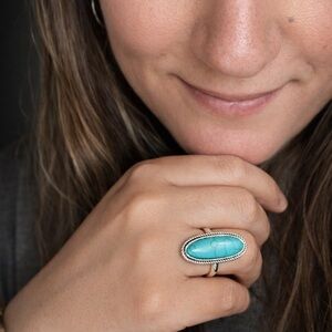Turquoise Oval Ring - Turquoise Blue